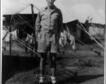 Aubrey LaFoy poses in Kalikundi, India, during WWII.  Photo from R. Aubrey LaFoy.