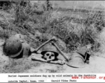 "Buried Japanese soldiers dug up by wild animals in the foothills outside Imphal, Assam, 1944."  Photo from Harold Tibbs.