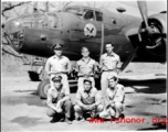 Crew standing before a B-25 bomber. In the CBI during WWII.