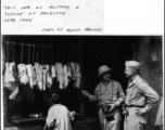 Noel Hepp and Milton Links at meat market at Alipore, near Calcutta. Late 1944.  Photo from Glenn Hensley.