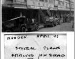 Portraits of world leaders in Mukden (now Shenyang), in NE China, April 1946. "Several planes arrived on second day."  McKenzie