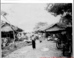 Market area in Bhamo, Burma. Photo by Sgt. Jesse D. Newman, 988th Signal Service Battalion.  In the CBI during WWII.