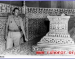 A GI examines an ornate tomb in India during WWII.  Photo from Bonds.