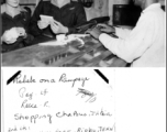 Flight nurses Lt. L. Evelyn Hill Page, and Lt.  R. Joan Reece, of the 803rd Medical Air Evacuation Transport Squadron, shopping in Chabua, India, 1945.  In the CBI during WWII.