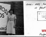 Sue Blackney  in front of the American Red Cross "Crossroads Club" in Colombo, Ceylon, 1944.  Photo from Don Kleiner.