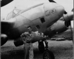 Lt. Sanders with a P-38 in the CBI.