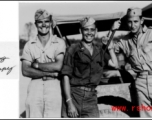 Three smiling GIs and a jeep in the CBI during WWII.