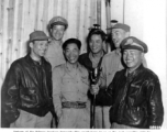 Members of CACW make a recording with the C-3-I Recording Unit at Guilin, China, during April 1944.