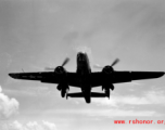 B-25 Mitchell bombers take off (or land) from an airstrip, possibly Yangkai (Yangjie) air strip in Yunnan province, China.