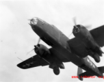 B-25 Mitchell bombers take off (or land) from an airstrip, possibly Yangkai (Yangjie) air strip in Yunnan province, China.