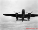 B-25 Mitchell bomber takes off from an airstrip, possibly Yangkai (Yangjie) air strip in Yunnan province, China.