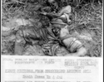 Death Comes To A Japanese Soldier Fourteenth Air Force Headquarters, In China--  Japanese retreating toward Liuchow did not bother to bury their dead. This horrible picture of a dead Jap soldier show that the Nips are far from invincible.