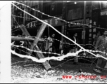 Newly installed barbed wire and barricades in Liuzhou before the Japanese Ichigo advance in the fall of 1944  From the collection of Hal Geer.