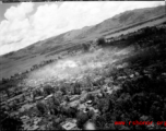 B-25 Mitchell bombers during battle with Japanese ground forces, flying over Tengchung (Tengchong), near the China-Burma border in far SW China.