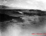 View of Tengchong from B-25 Mitchell bombers during battle with Japanese ground forces, flying over Tengchung (Tengchong), near the China-Burma border in far SW China.