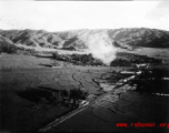 B-25 Mitchell bombers during battle with Japanese ground forces, flying near Tengchung (Tengchong), near the China-Burma border in far SW China.