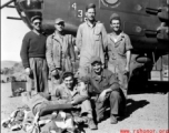 Maintenance and support personnel take the opportunity to pose together, with the B-25J, #439. 491st Bomb Squadron, Yangkai AB, China.  Does anyone recognize these men, or have any additional background to provide? Please contact us.