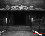 "The Mustang Corral" club at the American air base at Luliang in WWII in Yunnan province, China.