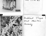 Artwork in China, during WWII: Emperor from painting in Ming Tomb, Nanking, and Buddhist temple at West Mountain, Kunming.