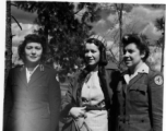 Celebrities visit and perform at Yangkai, Yunnan province, during WWII: Hollywood actres on left, Opera singer Lily Pons in the center, medical staff on right.